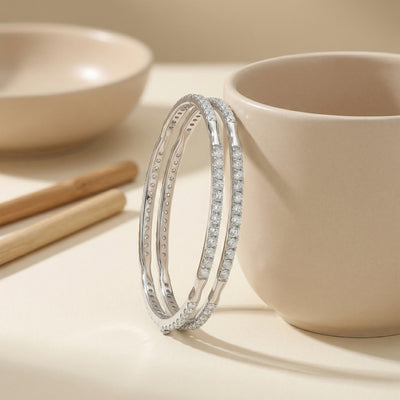 Celestial Infinity Pavé Silver Bangle
