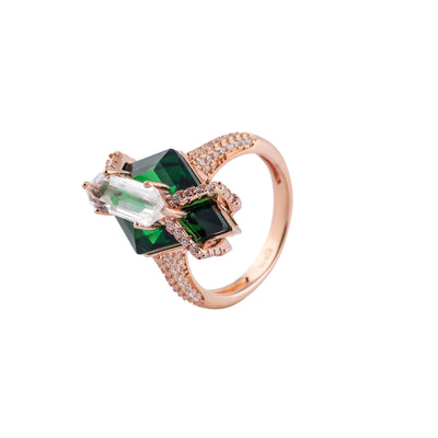 Elegant Emerald Cut Green Ring for Her