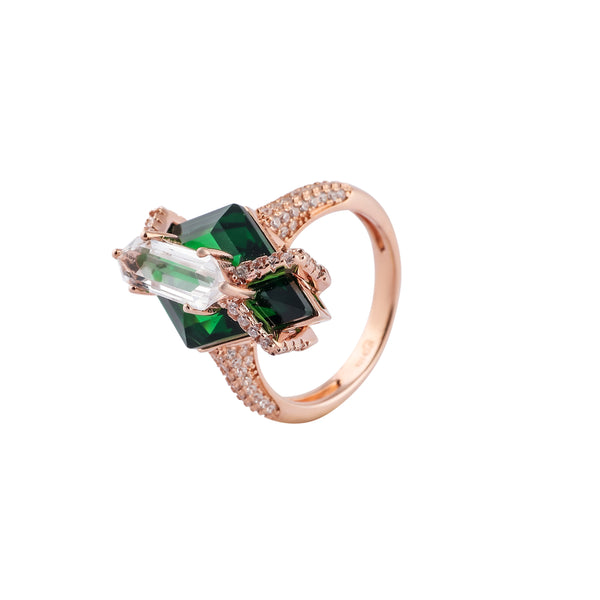 Elegant Emerald Cut Green Ring for Her