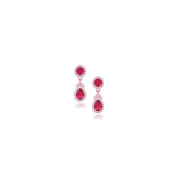 Silver Ruby Drop