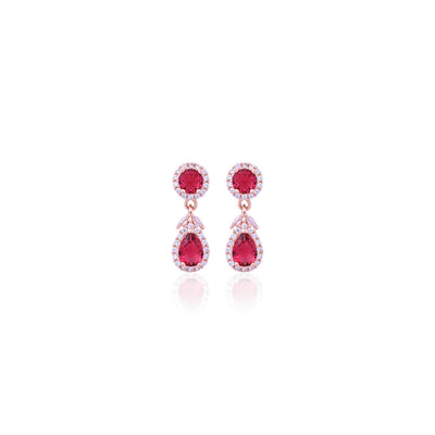 Silver Ruby Drop