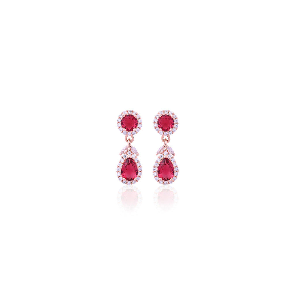 Silver Ruby Drop