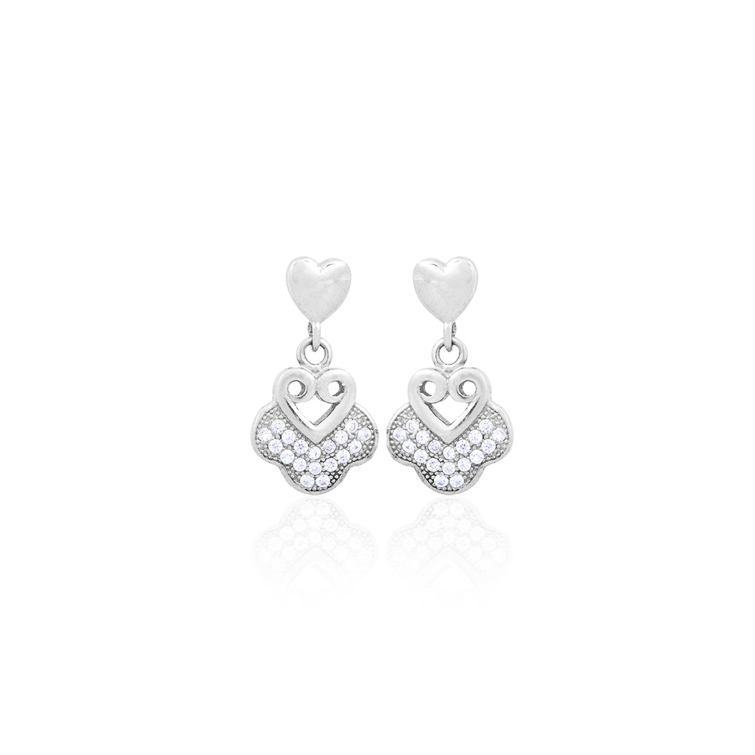 Silver Heart Drops
