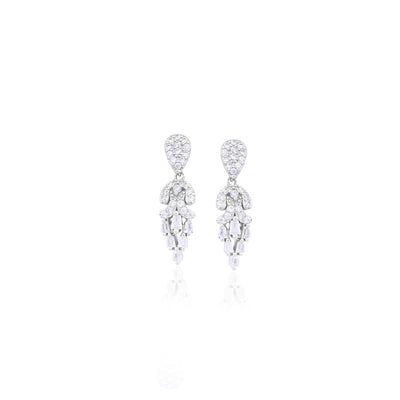 Silver Cascading Crystal Earrings