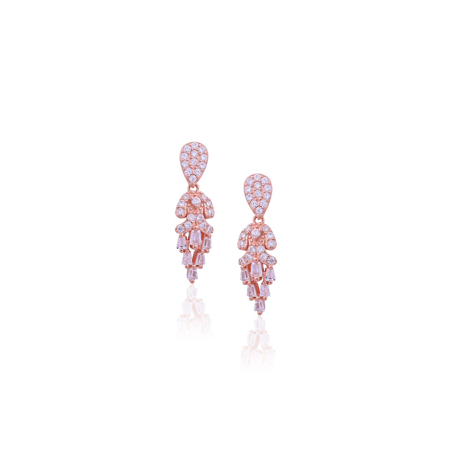 Silver Cascading Crystal Earrings