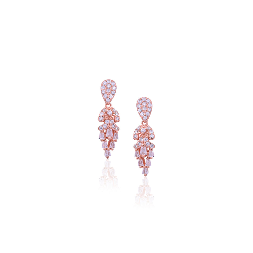 Silver Cascading Crystal Earrings