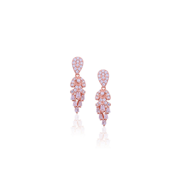 Silver Cascading Crystal Earrings