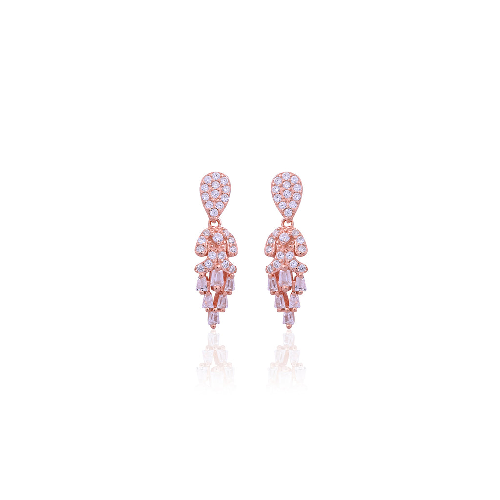 Silver Cascading Crystal Earrings