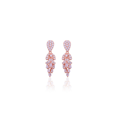 Silver Cascading Crystal Earrings