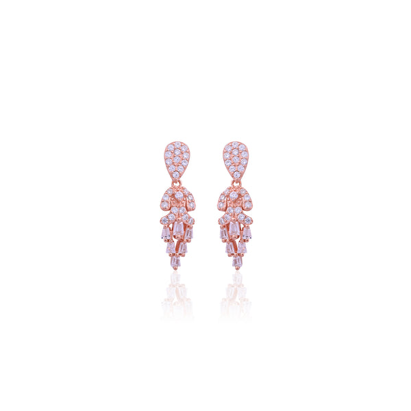 Silver Cascading Crystal Earrings