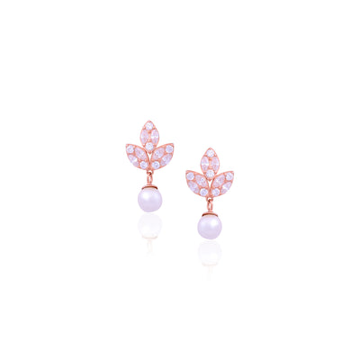 Silver Sparkling Petal Earrings