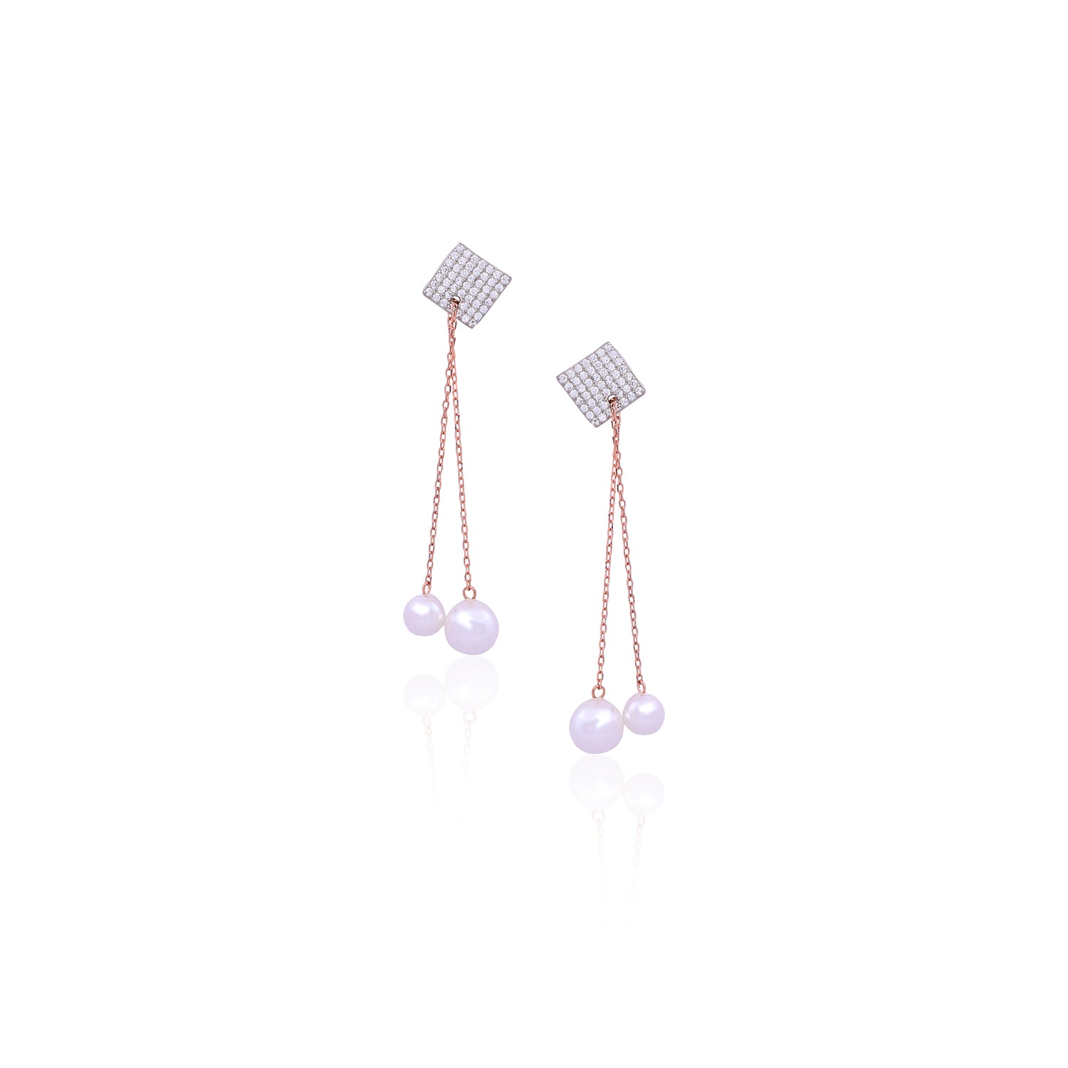 Silver Pearl Cascade Earrings