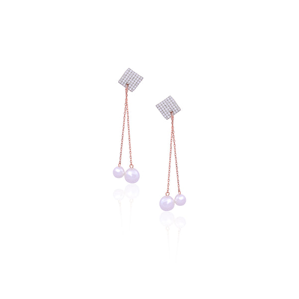 Silver Pearl Cascade Earrings