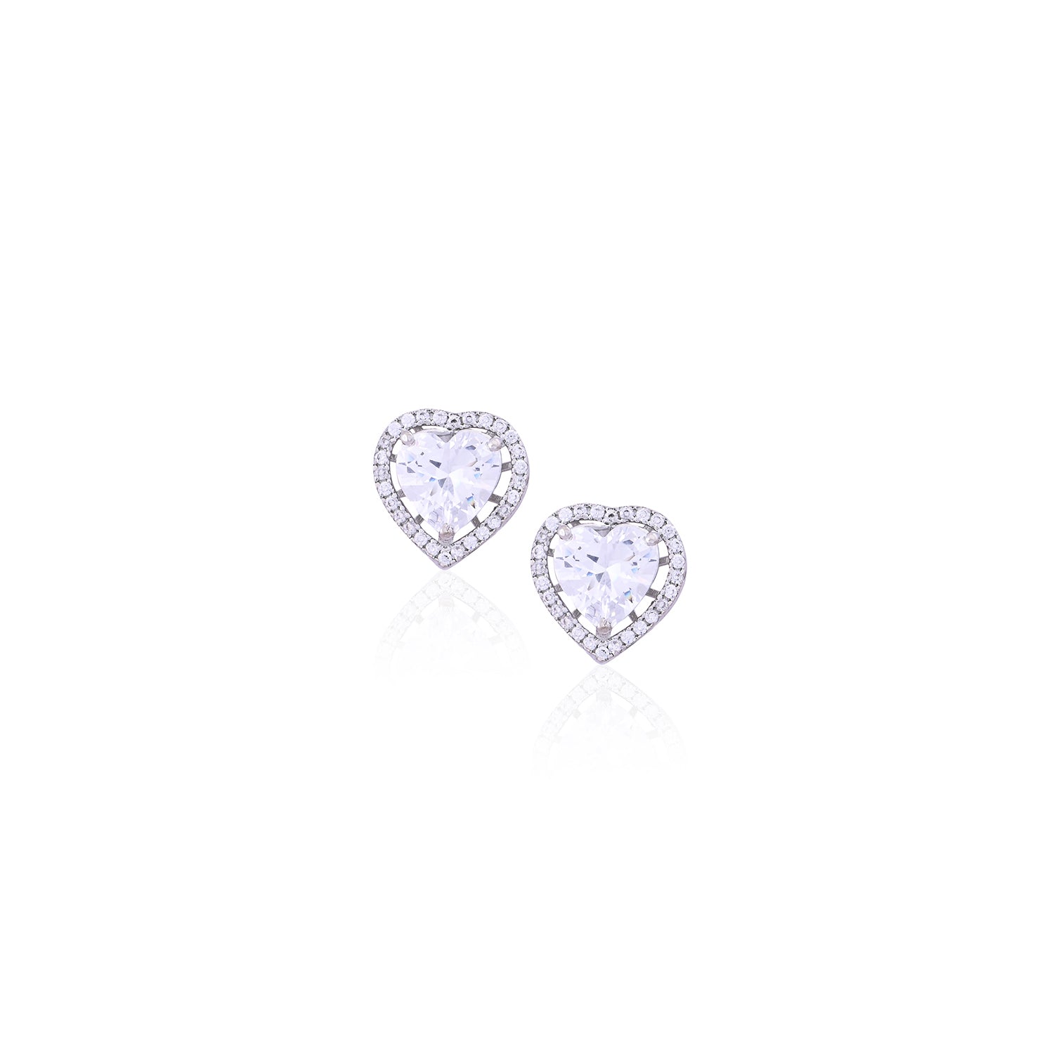 Silver Love Studs Earrings