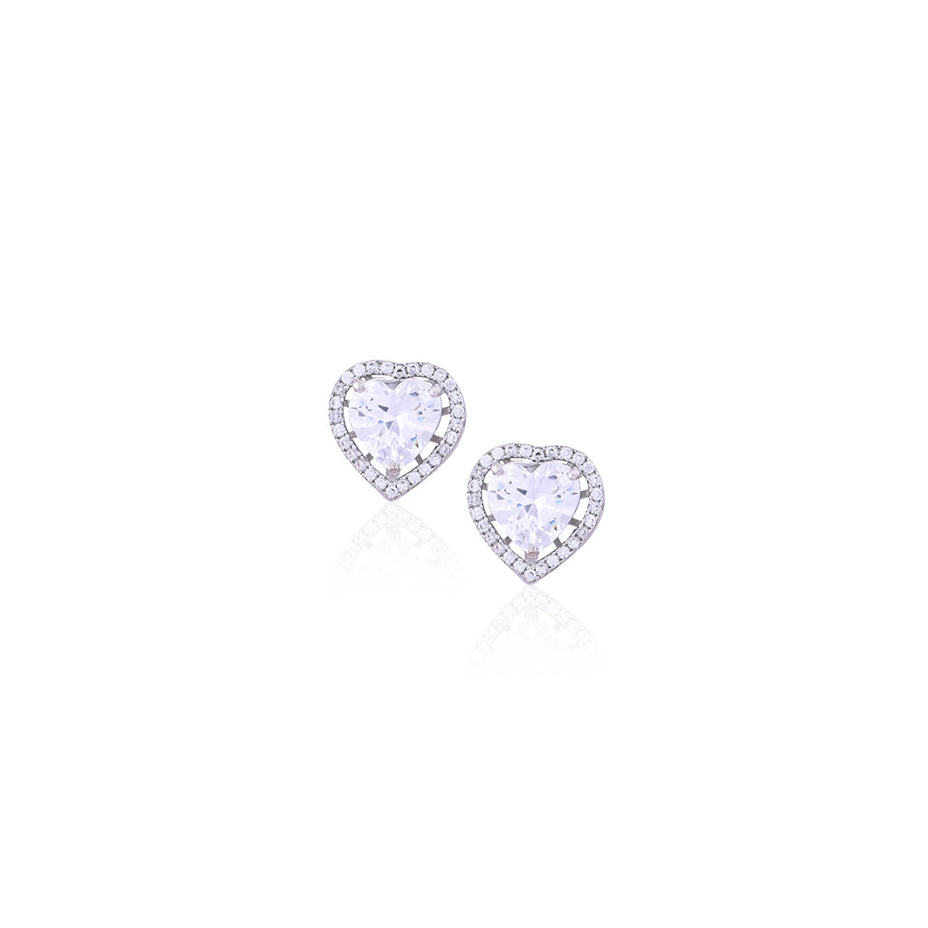 Silver Love Studs Earrings