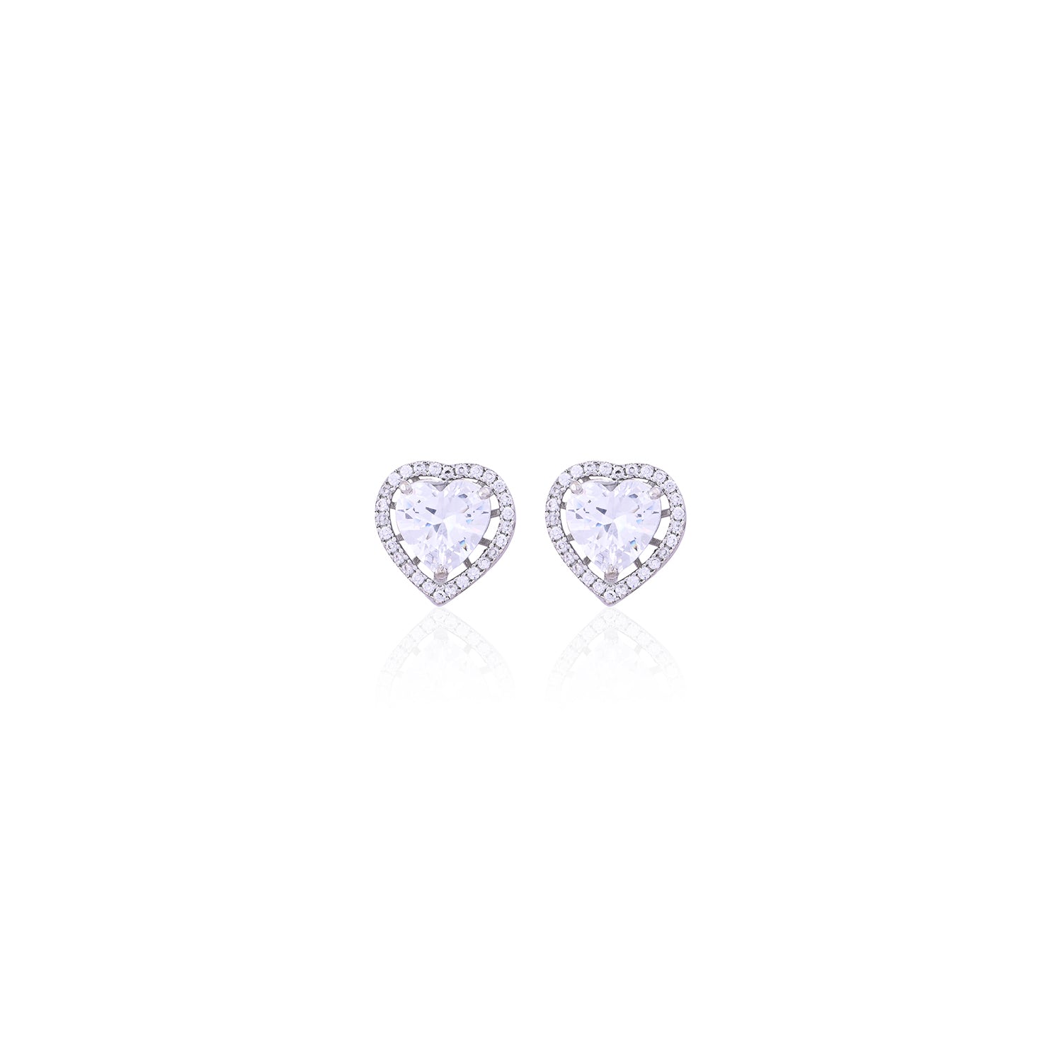 Silver Love Studs Earrings