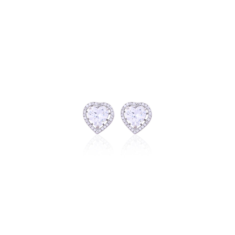Silver Love Studs Earrings