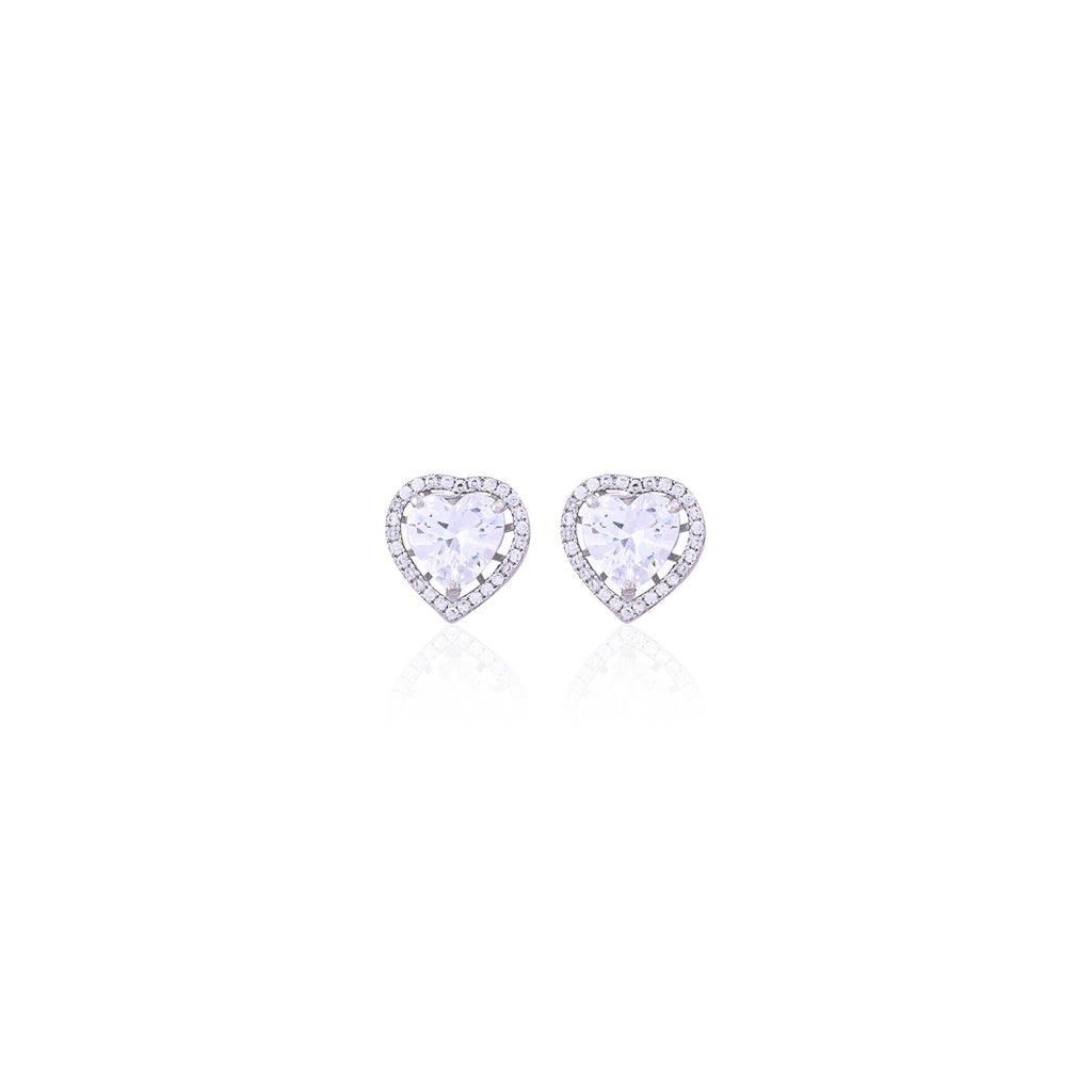 Silver Love Studs Earrings