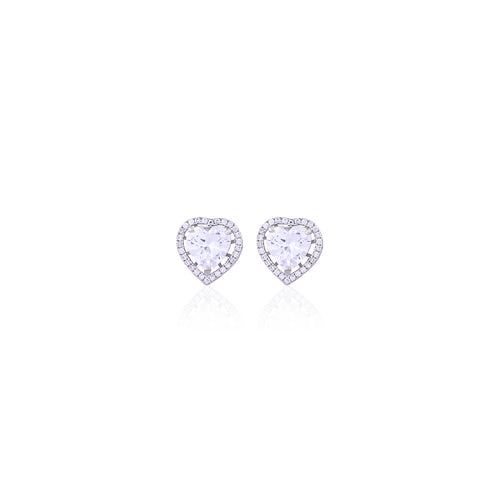 Silver Love Studs Earrings