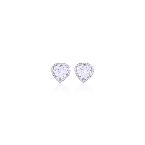 Silver Love Studs Earrings