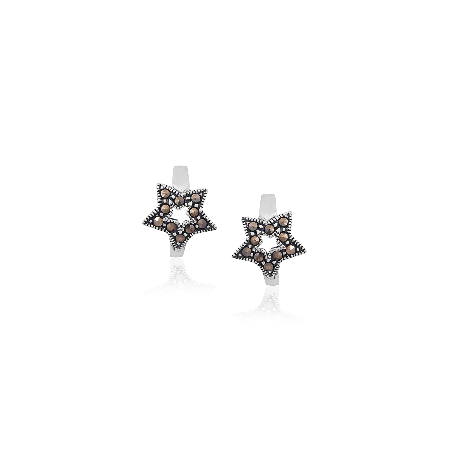 Silver Star-Shaped Stud Earrings