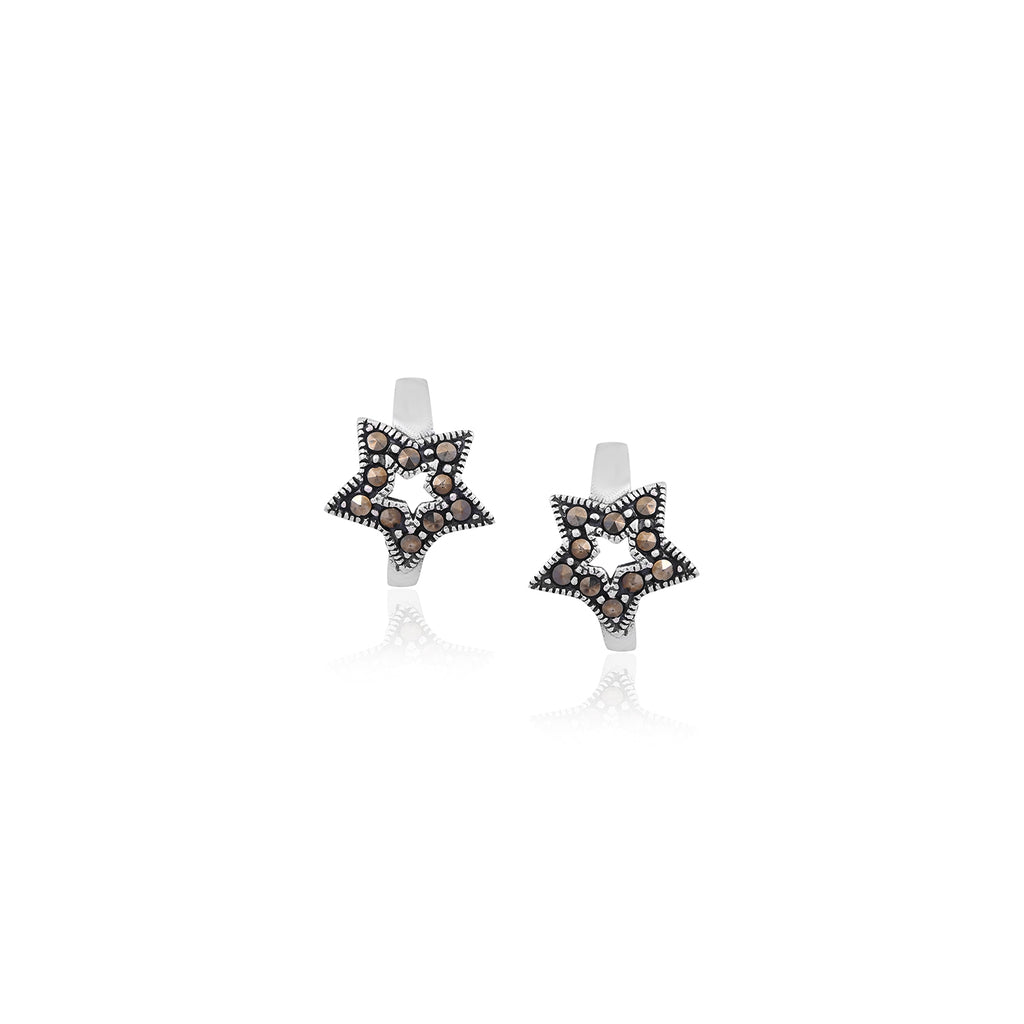 Silver Star-Shaped Stud Earrings