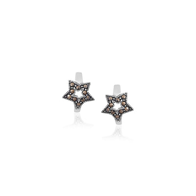 Silver Star-Shaped Stud Earrings