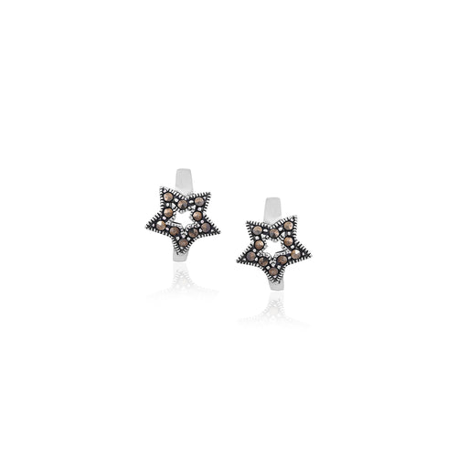 Silver Star-Shaped Stud Earrings