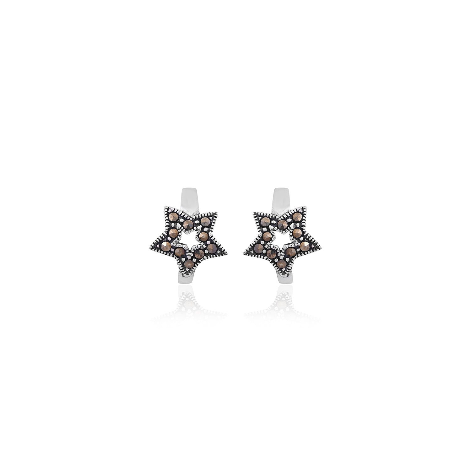 Silver Star-Shaped Stud Earrings