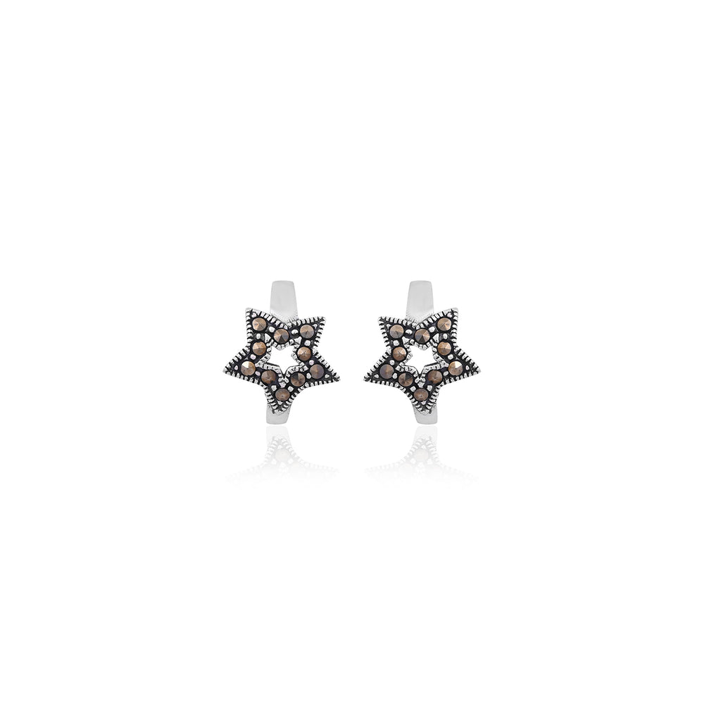 Silver Star-Shaped Stud Earrings