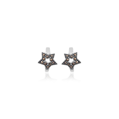 Silver Star-Shaped Stud Earrings