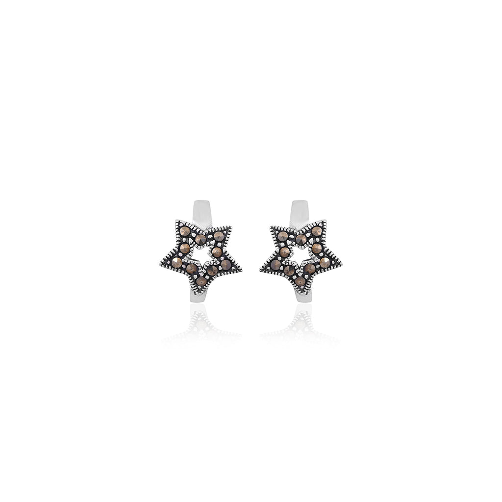 Silver Star-Shaped Stud Earrings