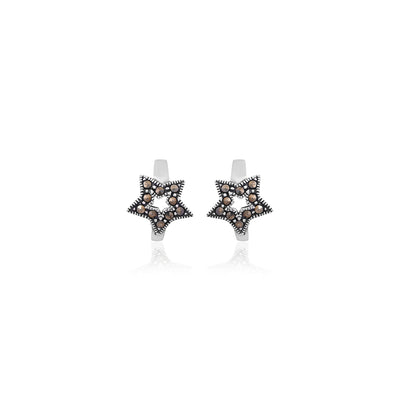 Silver Star-Shaped Stud Earrings