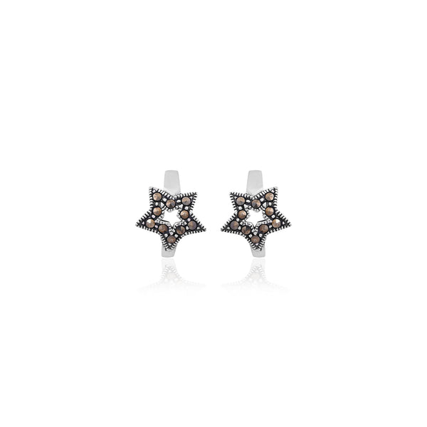 Silver Star-Shaped Stud Earrings