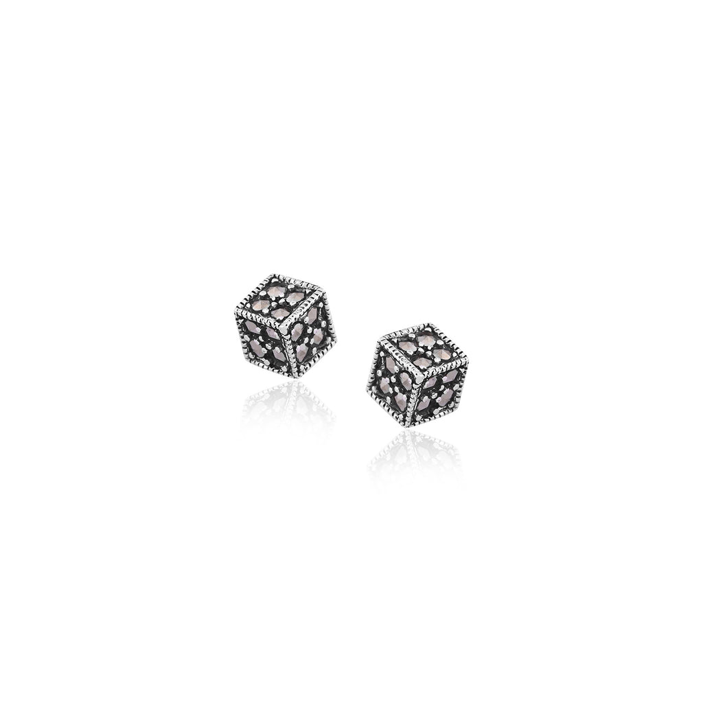 Silver Cube Studs for Her