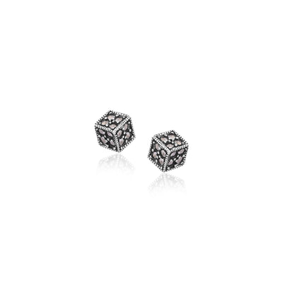 Silver Cube Studs for Her