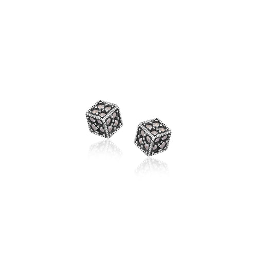 Silver Cube Studs for Her