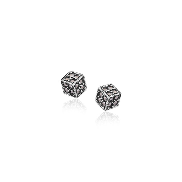 Silver Cube Studs for Her