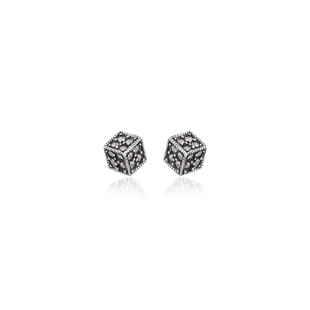 Silver Cube Studs for Her