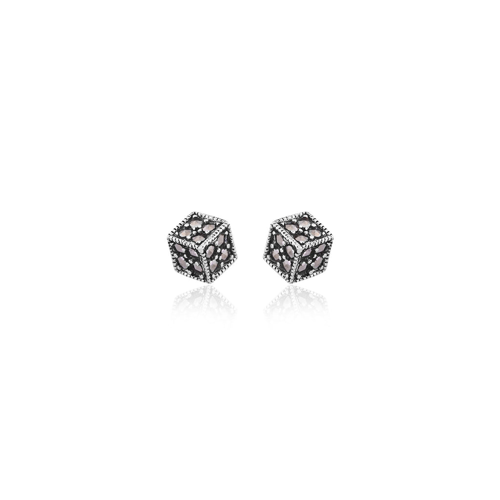 Silver Cube Studs for Her
