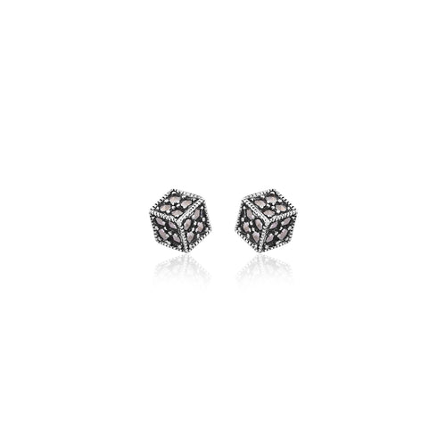 Silver Cube Studs for Her