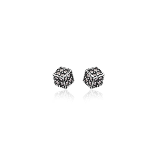 Silver Cube Studs for Her
