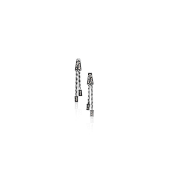 Silver Art Deco Dangles for Her