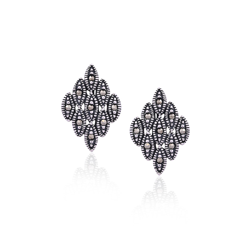 Silver Marquise Cluster Studs for Her
