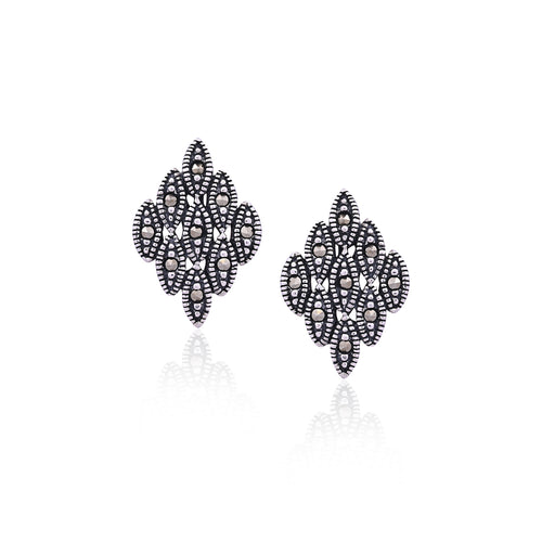 Silver Marquise Cluster Studs for Her