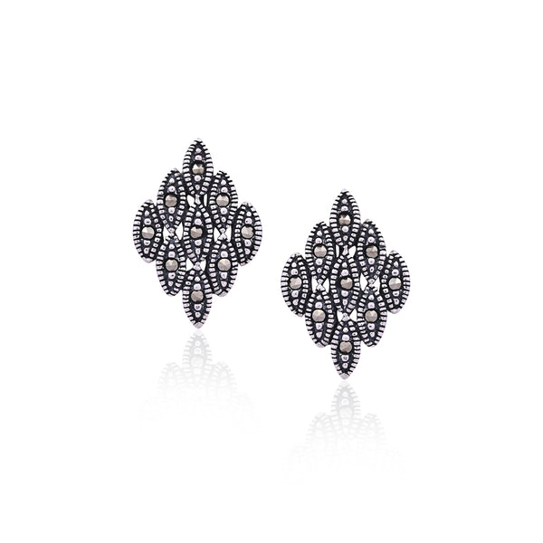 Silver Marquise Cluster Studs for Her