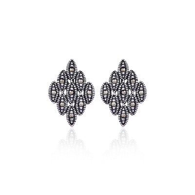 Silver Marquise Cluster Studs for Her