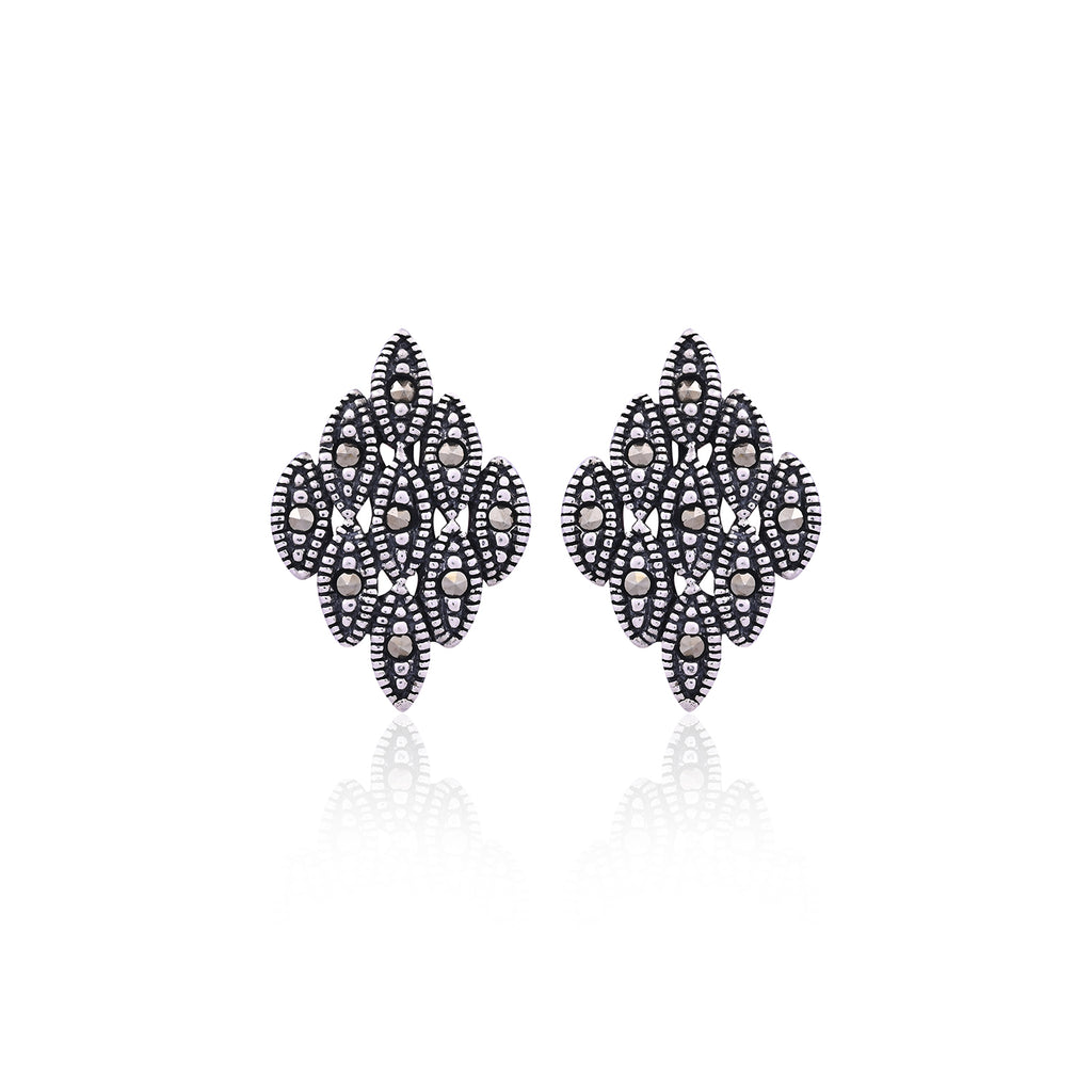 Silver Marquise Cluster Studs for Her
