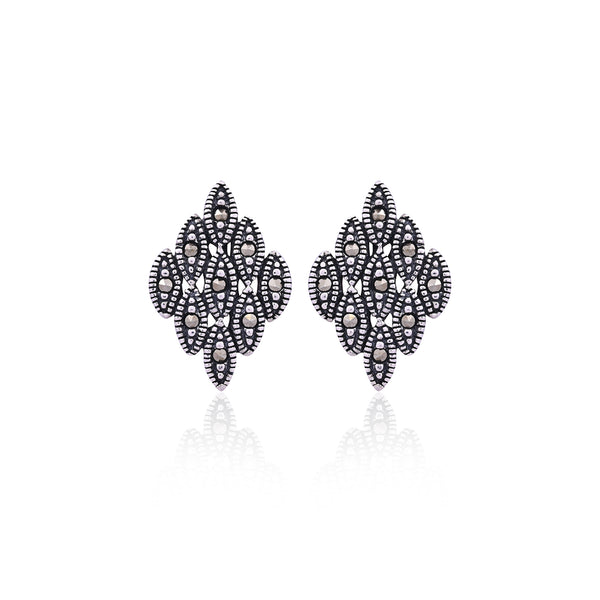 Silver Marquise Cluster Studs for Her