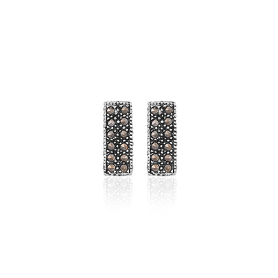 Modern Geometric Black Stone Studs